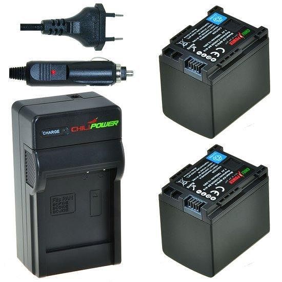 Foto van 2 x bp-819 accu's voor canon - inclusief oplader en autolader - origineel chilipower