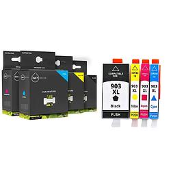 Foto van Geschikt hp 903xl l set inktcartridges bk c m y extra hoge capaciteit van inktmedia