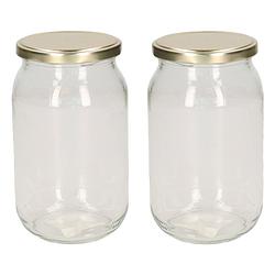 Foto van 2x luchtdichte weckpot transparant glas 900 ml - weckpotten