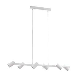 Foto van Eglo gatuela hanglamp - e14 - 116 cm - wit/nikkel-mat