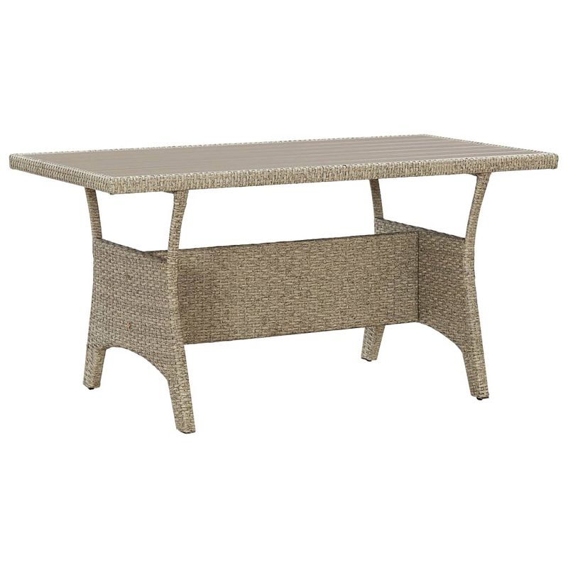 Foto van Vidaxl tuintafel 130x70x66 cm poly rattan grijs