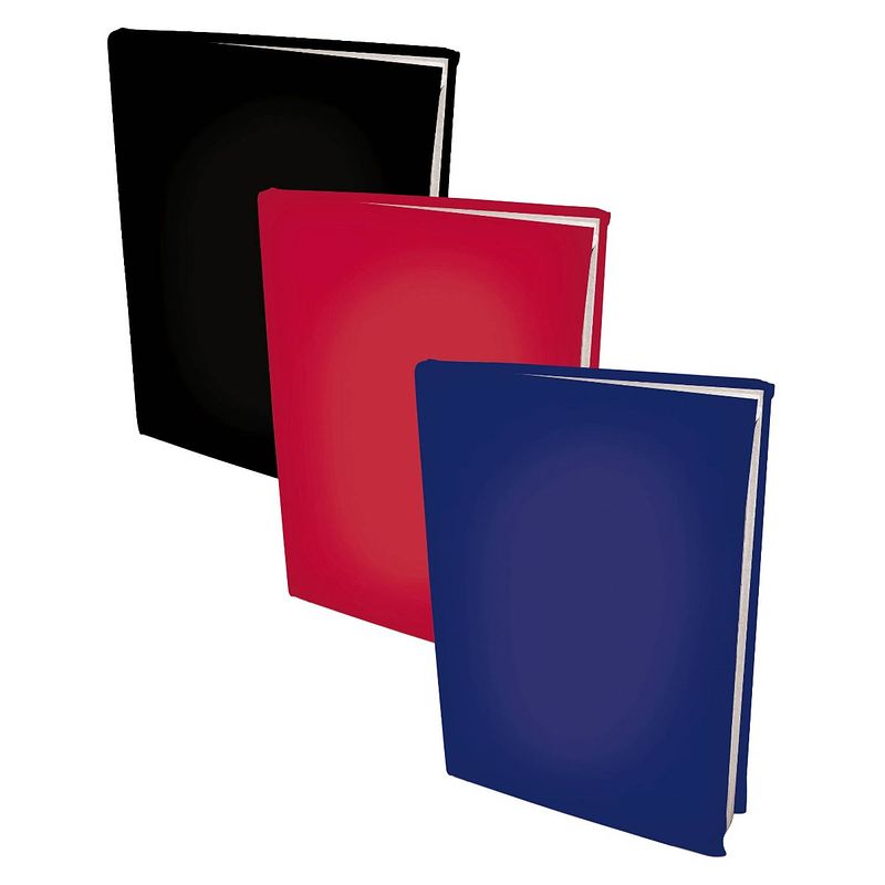 Foto van Assortiment rekbare boekenkaften a4 - zwart, blauw en rood - 3 stuks