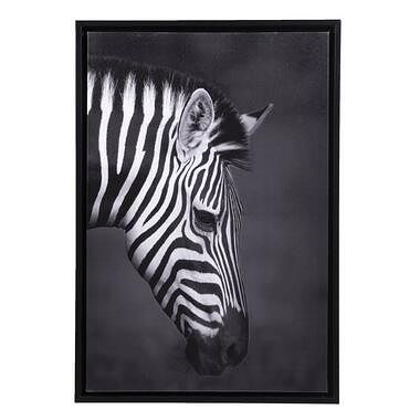 Foto van Schilderij zebra - canvas - 64x44 cm - leen bakker