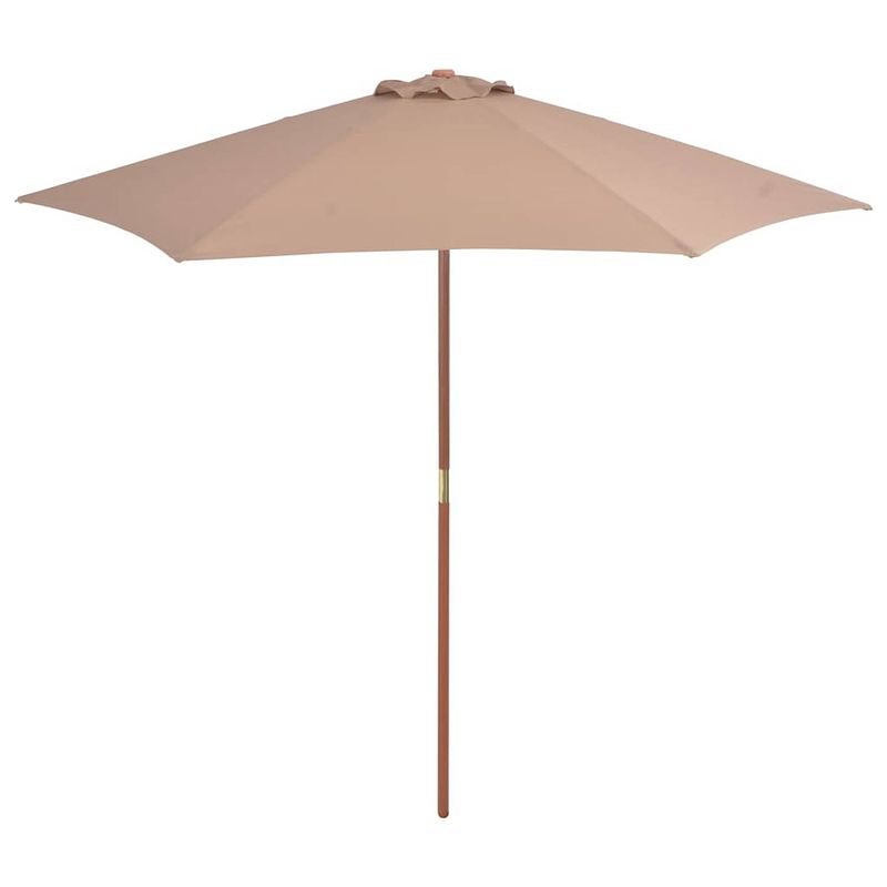 Foto van Vidaxl parasol met houten paal 270 cm taupe