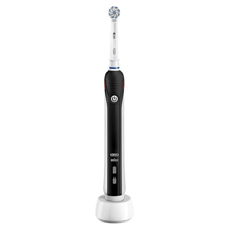 Foto van Oral-b elektrische tandenborstel pro 2 2000s zwart - 2 poetsstanden