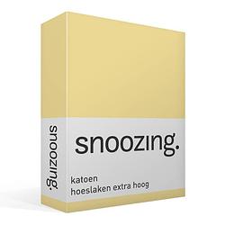 Foto van Snoozing - katoen - extra hoog - hoeslaken - 180x220 - geel