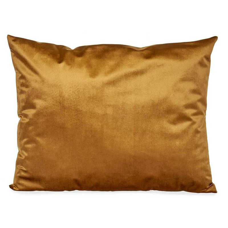 Foto van Bank/sier kussens voor binnen in de kleur velvet goud 60 x 45 cm - sierkussens