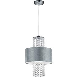 Foto van Led hanglamp - hangverlichting - trion kong - e27 fitting - 1-lichts - rond - mat zilver - aluminium