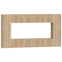 Foto van The living store televisiemeubelset - sonoma eiken - 80x30x30 cm - 30.5x30x60 cm