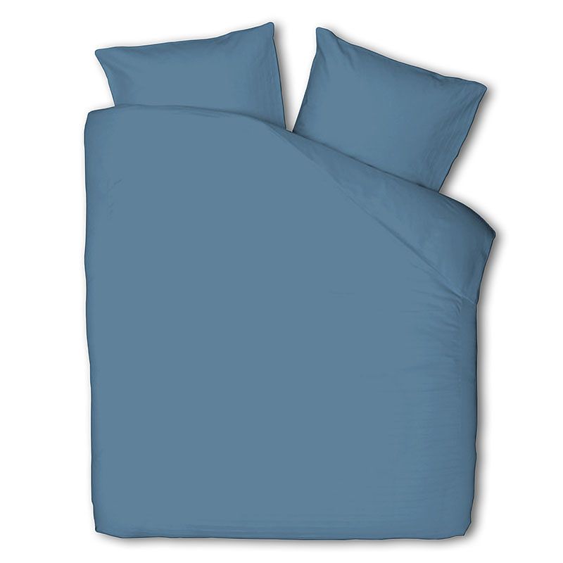 Foto van Luna bedding luna uni - blauw dekbedovertrek 2-persoons (200 x 220 cm + 2 kussenslopen) dekbedovertrek