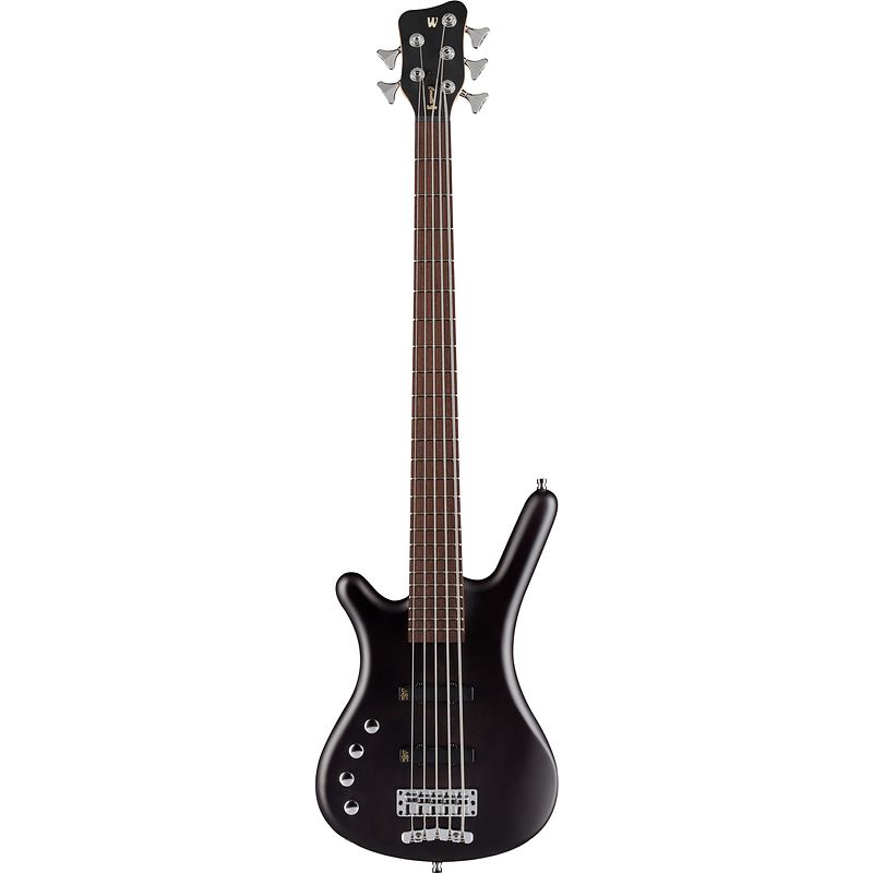 Foto van Warwick rockbass corvette basic 5-string left-handed nirvana black transparent satin linkshandige basgitaar met gigbag