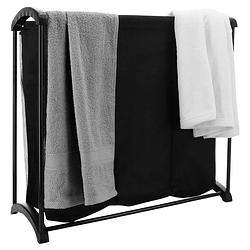 Foto van Acaza wasmand - wassorteerder met 3 vakken - waszakken voor wasgoed - zwart
