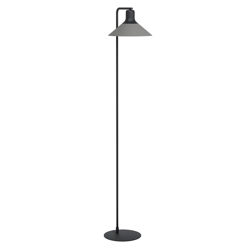 Foto van Eglo abreosa vloerlamp - e27 - 151 cm - zwart, grijs