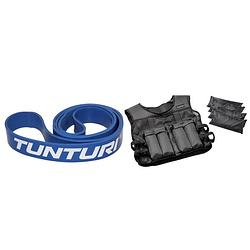 Foto van Tunturi - fitness set - weerstandsband blauw - heavy - gewichtvest 10 kg