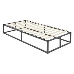 Foto van Ml-design metalen bed antraciet, 90x200 cm, gemaakt van gepoedercoat stalen frame