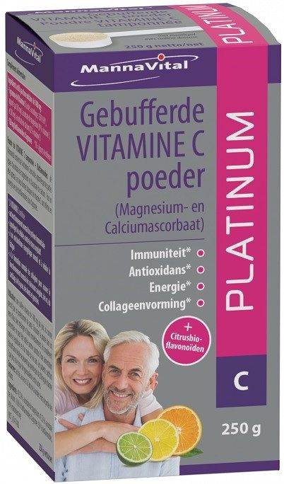 Foto van Mannavital gebufferde vitamine c platinum poeder