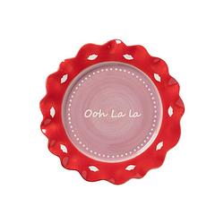 Foto van Gebaksbordje ooh la la - paars/roze - ø18 cm