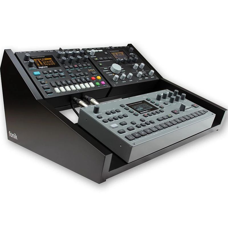 Foto van Fonik audio innovations stand elektron multi setup 1 (black) voor digitakt/tone x1 + analog heat + octatrack