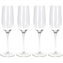 Foto van Champagneglazen - 4x - transparant - glas - 210 ml - proseccoglazen - champagneglazen