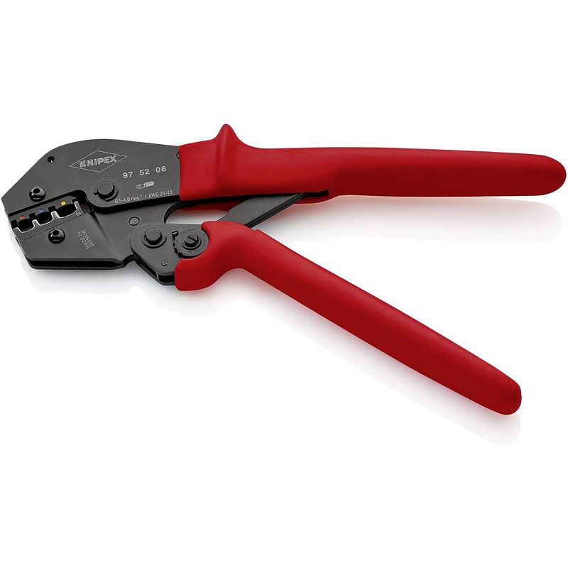 Foto van Knipex 97 52 06 krimptang geïsoleerde kabelschoenen, connectoren, doorverbinders 0.5 tot 6 mm²