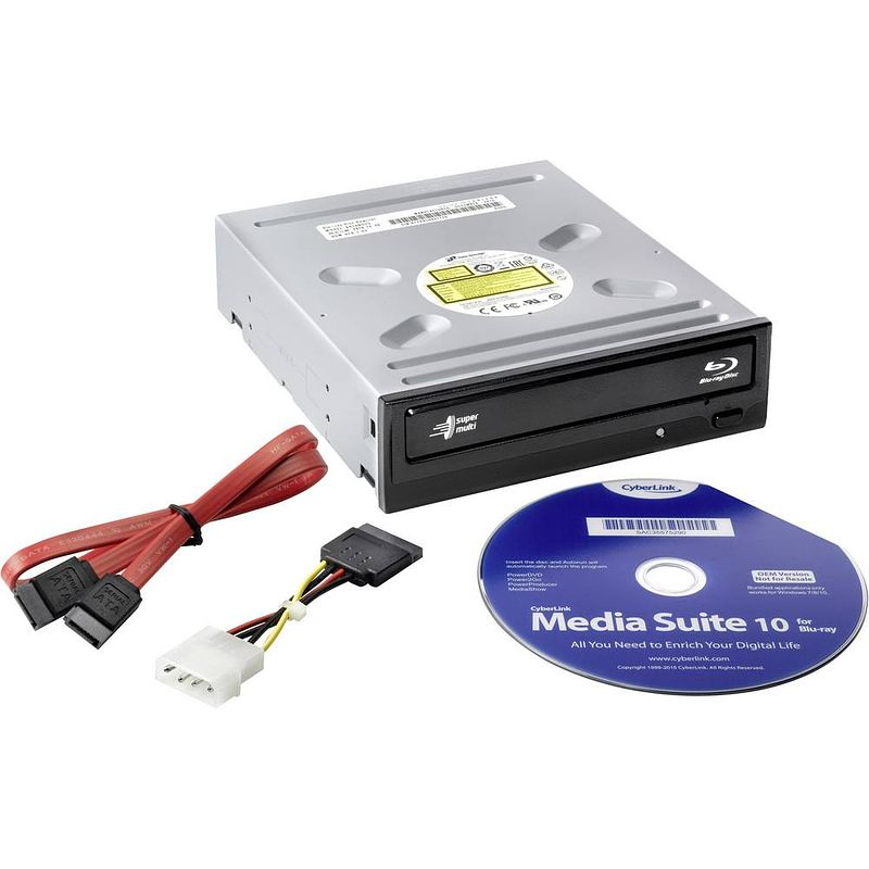 Foto van Hl data storage bh16ns55.ahlr10b interne blu-ray brander retail sata zwart