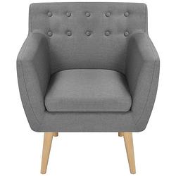 Foto van The living store fauteuil x - fauteuils - 70 x 59 x 74 cm - lichtgrijs