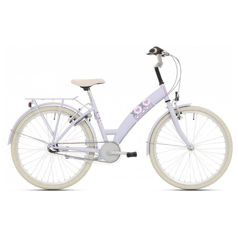 Foto van Bike fun meisjesfiets lots of love 26 inch 43 cm meisjes 3v terugtraprem lichtblauw