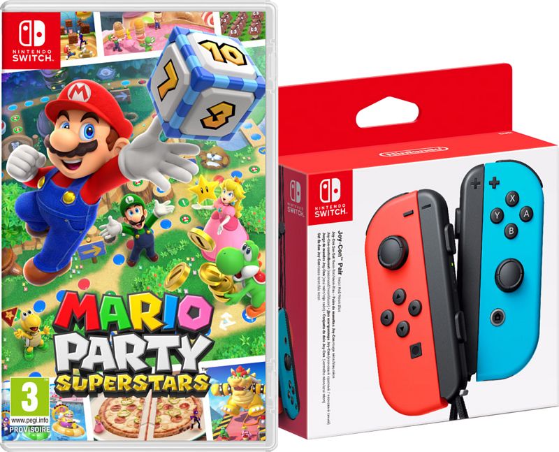 Foto van Mario party super stars  + joy-con set rood/blauw