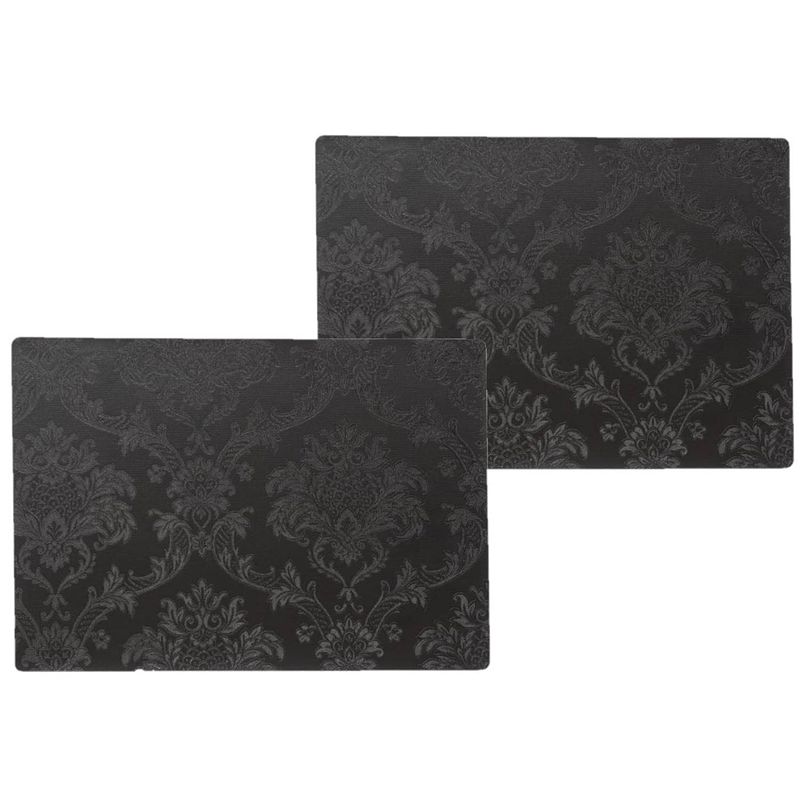 Foto van 4x stuks stevige luxe tafel placemats amatista zwart 30 x 43 cm - placemats