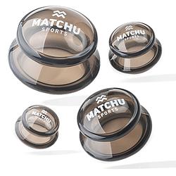 Foto van Matchu sports massage cupping set - 4 cups - donker grijs