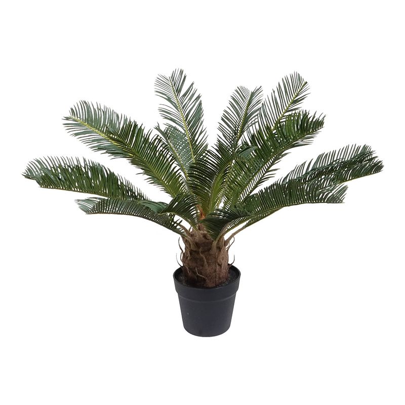 Foto van Kopu® kunstplant cycaspalm 60 cm in zwarte pot - 18 varens - nepplant