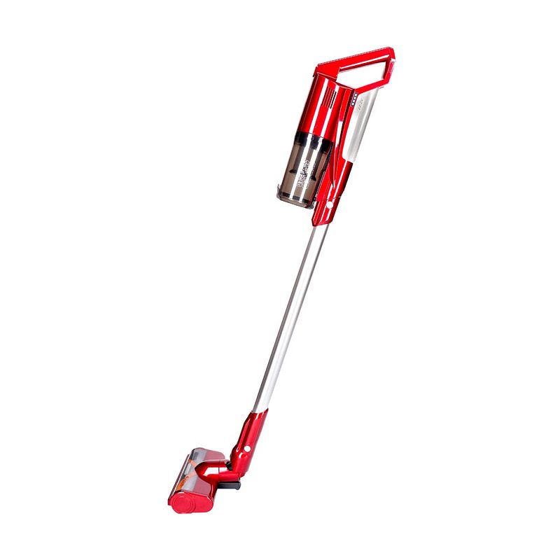 Foto van Turbotronic tt-c26 2-in-1 draadloze steelstofzuiger met kruimelzuiger - rood