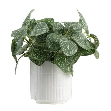 Foto van Kunstplant sereen in pot - off-white/groen - 23 cm - leen bakker