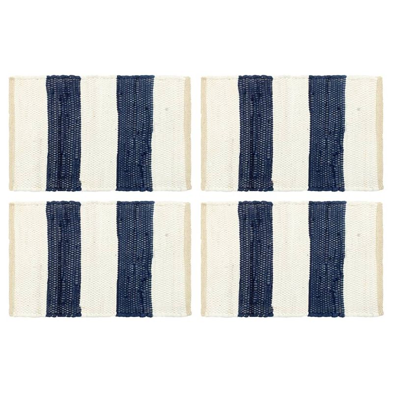 Foto van Vidaxl placemats 4 st chindi gestreept 30x45 cm blauw en wit