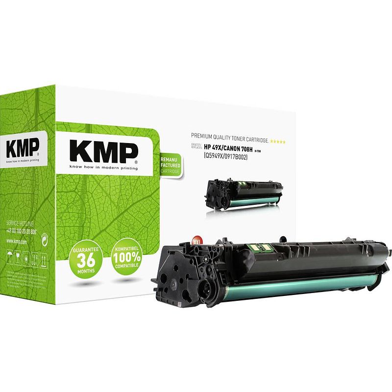 Foto van Kmp h-t80 tonercassette vervangt hp 49a, 49x, q5949a, q5949x zwart 12000 bladzijden compatibel toner