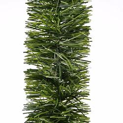 Foto van 2x kerstslinger dennen guirlande/ slinger groen 270 cm