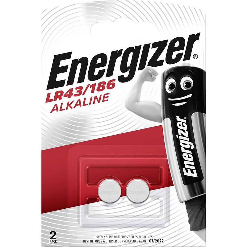 Foto van Energizer knoopcel lr43/186, blister van 2 stuks