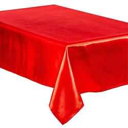 Foto van Tafelkleed/tafellaken rood van polyester formaat 140 x 240 cm - tafellakens