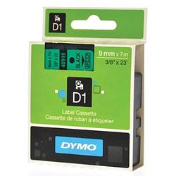 Foto van Dymo d1 tape 9 mm, zwart op groen