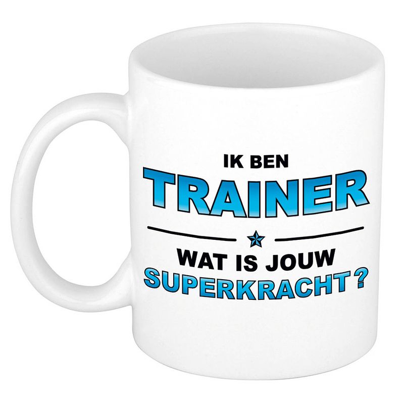 Foto van Ik ben trainer wat is jouw superkracht kado mok / beker / verjaardag - feest mokken