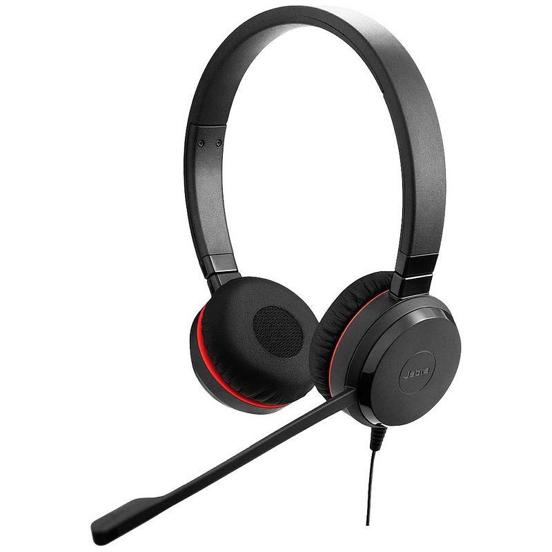 Foto van Jabra evolve 30 ii ms stereo on ear headset kabel telefoon stereo zwart noise cancelling microfoon uitschakelbaar (mute)