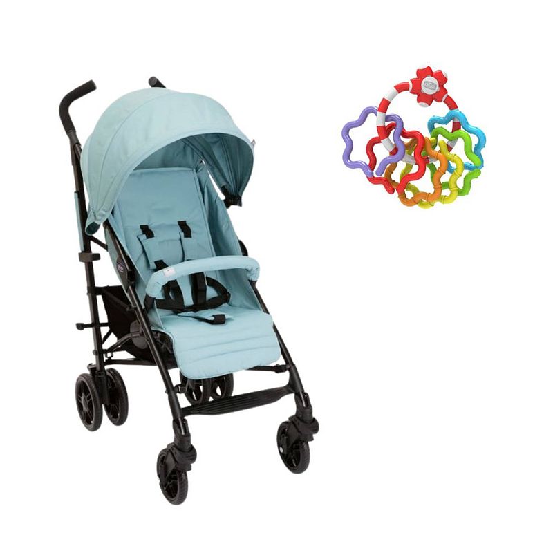 Foto van Chicco bundel - buggy liteway 4 - hydra & rammelaar - regenboog speelringen