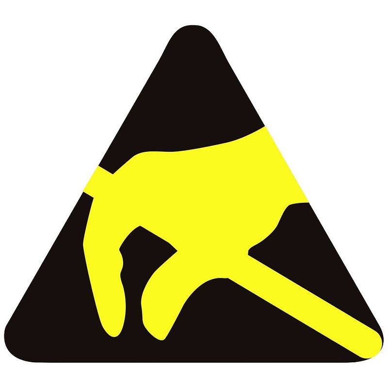 Foto van Bjz esd-logo zwart/geel (l x b) 6 mm x 6 mm zelfklevend 2000 stuk(s)