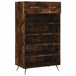 Foto van The living store schoenenkast - elegant - opbergruimte voor schoenen - 60 x 35 x 105 cm - gerookt eiken