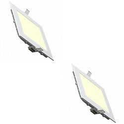 Foto van Led downlight slim - inbouw vierkant 9w - warm wit 2700k - mat wit aluminium - 146mm