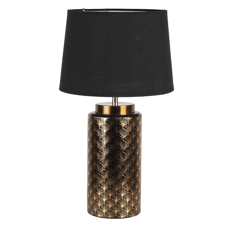 Foto van Haes deco - tafellamp - modern chic - stijlvolle lamp, ø 28x50 cm - goudkleurig - bureaulamp, sfeerlamp, nachtlampje