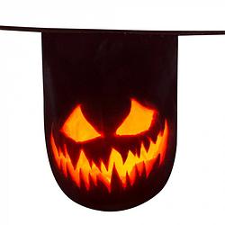 Foto van Boland vlaggenlijn creepy pumpkin 6 meter polyetheen zwart/oranje