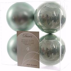 Foto van Sweet christmas kerstboom decoratie kerstballen 10 cm mint 4 stuks - kerstbal