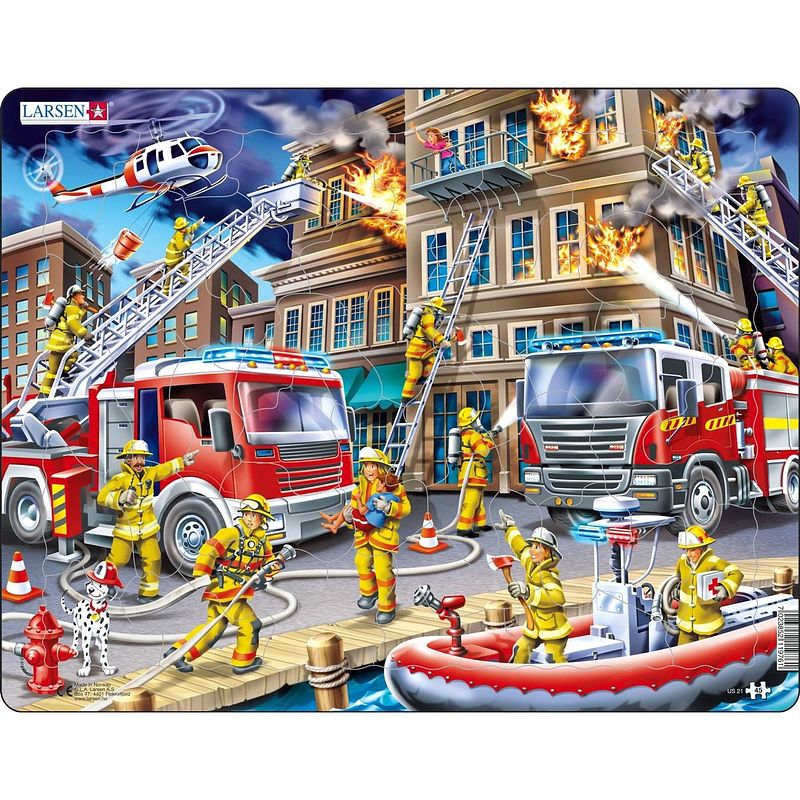 Foto van Larsen legpuzzel maxi de brandweermannen 45 stukjes