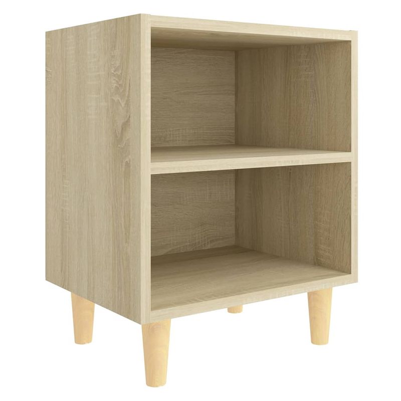 Foto van The living store nachtkastje scandinavische stijl - 40 x 30 x 50 cm - sonoma eiken houten poten